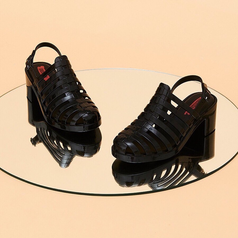 Melissa Disco High jelly fisherman heeled sandals in black 9